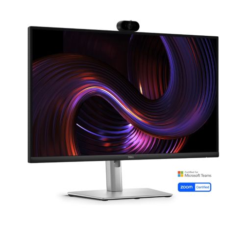 Монитор Dell P2726DEV, 27" Webcam Monitor, IPS Anti-Glare, 5ms, 100 Hz, 1500:1, 350 cd/m2, QHD 2560x1440, 99% sRGB, HDMI, Display Port, USB-C Hub, RJ45, Webcam, KVM Switch, PD 90W, Height Adjustable, Pivot, Swivel, Tilt, Black