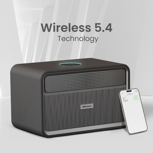 Тонколони HiFuture Passion X Black, 100W Output (Max.Power), Built-in Powerful DSP with DynaBoost Technology, Crafted Wood Cabin, Wireless 5.4, Two-Way Full Range Speaker System, Built-in 8000mAh High-Performance Battery System, Pair to Stereo Sound Syste