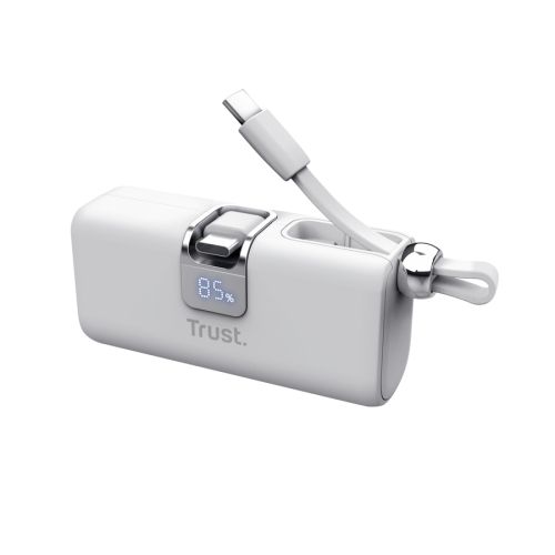 Външна батерия TRUST Pacto 5000 mAh Pocket Powerbank White