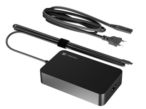 Адаптер Natec Grayling Laptop Charger, 90W, USB-C for laptops, tablets, phones