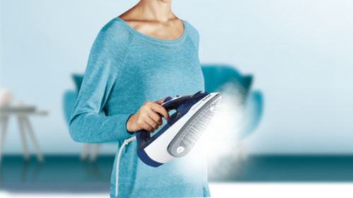 Ютия Tefal FV2838E0, Express Steam, dark blue&white, 2400W, 40g/min, shot 180g/min, AD, water tank 270 ml, Ceramic soleplate