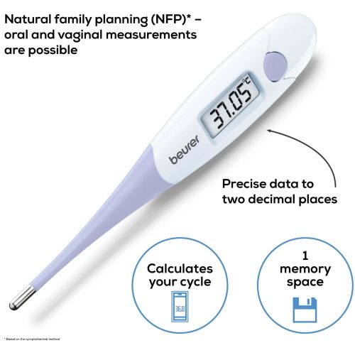 Термометър Beurer OT 20 BasalControl Basic - Ovulation thermometer; Suitable for oral & vaginal measurements; Can be disinfected, Waterproof, Measuring time: Up to 3 minutes