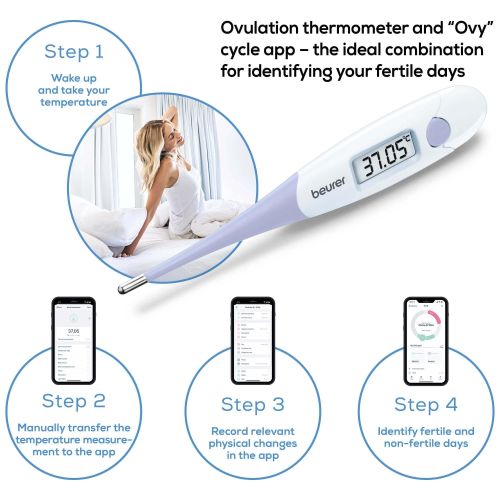 Термометър Beurer OT 20 BasalControl Basic - Ovulation thermometer; Suitable for oral & vaginal measurements; Can be disinfected, Waterproof, Measuring time: Up to 3 minutes