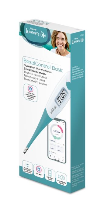 Термометър Beurer OT 20 BasalControl Basic - Ovulation thermometer; Suitable for oral & vaginal measurements; Can be disinfected, Waterproof, Measuring time: Up to 3 minutes