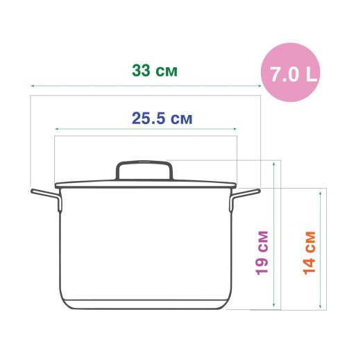 Тенджера Elekom EK-2414 SS, 6 л, 24 см, индукция