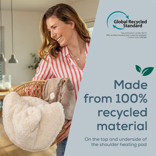 Термоподложка Beurer HK 165 Huggy Taupe Shoulder heat pad; Soft & cosy material; lithium-ion battery; Soothing heat for up to 4 h; Machine-washable at 30°C; 3 temp. settings