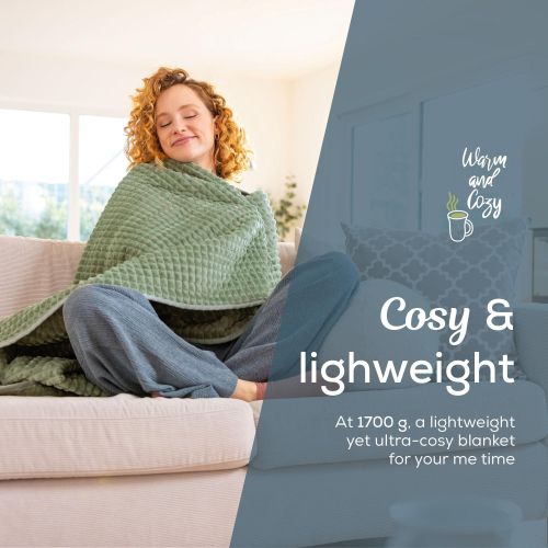 Термоподложка Beurer HD 72 Waffle Sage Green Heated overblanket; Soft and cuddly surface; Machine-washable at 30°C; 3 temp. settings; 1.7kg. Lightweight blanket