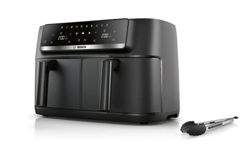 Уред за здравословно готвене Bosch MAFD440B7, Air Fryer Double Flex Drawer, 9L (2x4.5L), 2500 W, 40-230 °C, Touch Control, Black