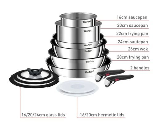 Комплект тигани и тенджери Tefal L897SD74 Tefal SET 13PCS G6 ING EMOTION IND SS