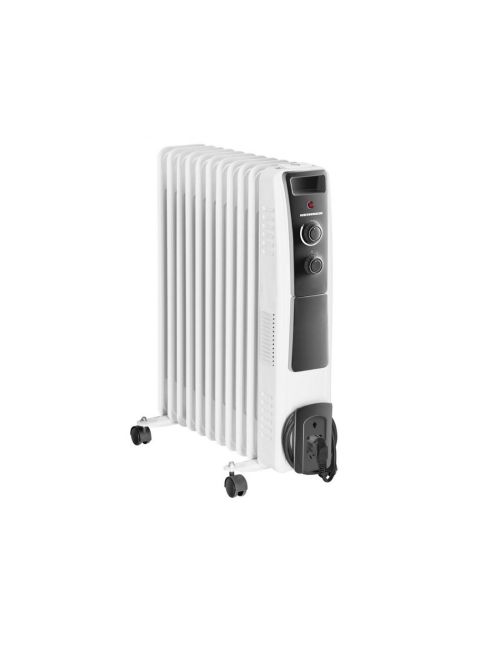 Електрически маслен радиатор Heinner HOH-Y11WB, 2500 W, 11 ребра, Защита от прегряване, Регулируем термостат, Бял