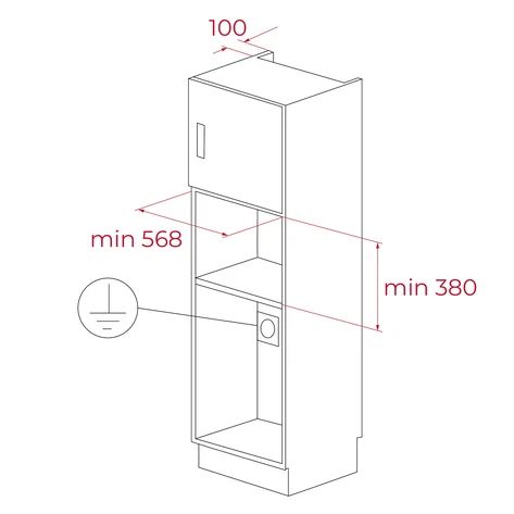 Микровълнова фурна за вграждане TEKA ML 8200 BIS – 20 литра, грил, сензорно управление, черна