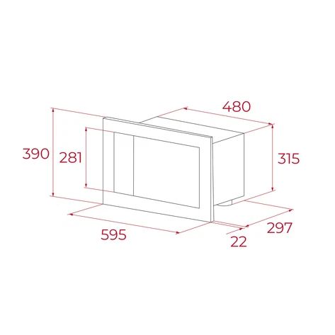 Микровълнова фурна за вграждане TEKA ML 8200 BIS – 20 литра, грил, сензорно управление, черна