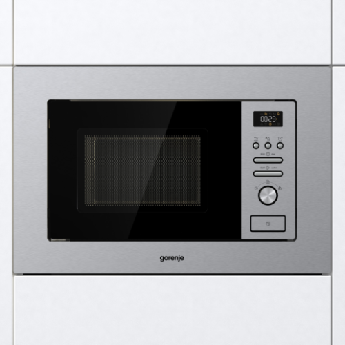 Микровълнова фурна за вграждане Gorenje BM201AG1X – 20 литра, грил 1000W, AquaClean, инокс