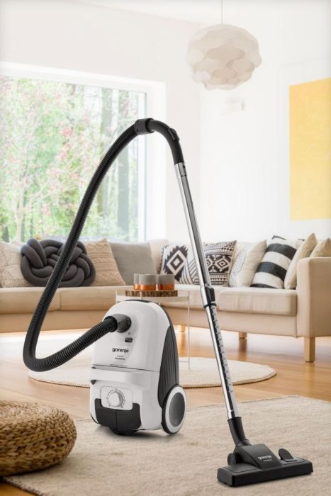 Прахосмукачка Gorenje VCE21G4EW с торба – 750 W, 3 L, HEPA филтър, телескопична тръба