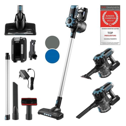 Акумулаторна прахосмукачка 2 в 1 FIRST FA-5541-4 – без кабел, 22.2 V Li-ion батерия, циклонна филтрация, LED четка