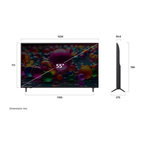 Телевизор LG 55UA75003LA – 55″ 4K Ultra HD Smart LED TV с α7 AI Processor Gen8 и webOS 25