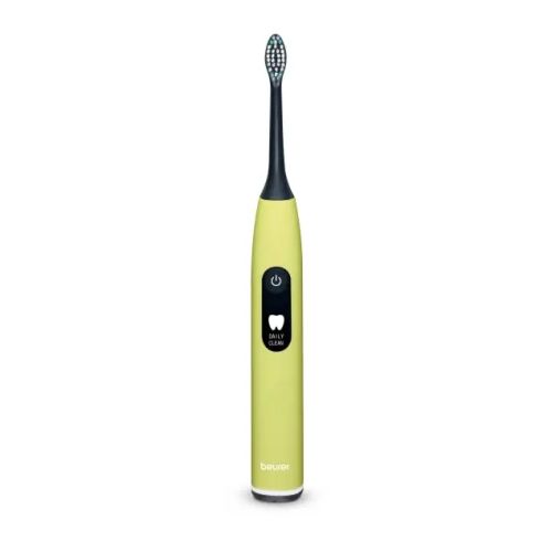 Електрическа четка за зъби Beurer SC 50 splashy lemon Electric Sonic Toothbrush, up to 80,000 mov/min, 5 cleaning programs: Clean, Sensitive, Polish, Gum Care, Whiten, Pressure sensor , 2-min. timer, Incl. 2 toothbrush heads and magnetic charging plate, 2