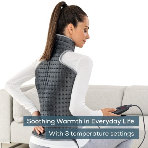 Термоподложка Beurer HK 64 Back & neck heat pad; Soft, cosy material; Automatic switch-off; BSS; Machine-washable at 30°C; Fast heating; 3 Illuminated temperature settings