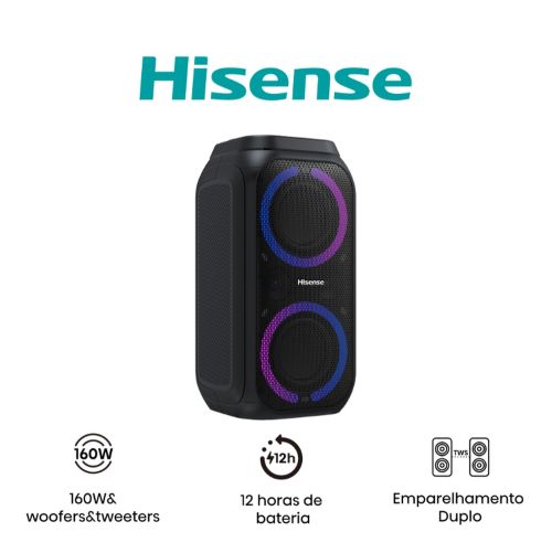 Аудио система Hisense Party speaker 2.0 Ch., 160W, BT, 12h play, Black