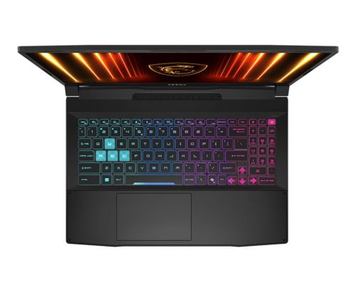 Лаптоп MSI Katana 15 HX B14WEK, i7-14650HX (16C/24T 8P+8E up to 5.2 GHz), NVIDIA GeForce RTX 5050 8GB GDDR7 440 AI TOPS, 15.6" QHD (2560x1440) 165Hz, IPS-Level, 16GB DDR5 2x8 5600MHz, 1TB SSD Gen4x4, Intel WiFi 6E, BT5.3, 4 Zone RGB Kbd, NO OS, 2.4kg