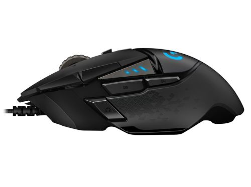 Мишка Logitech G502 Mouse, Lightsync RGB, HERO 25K DPI Sensor, 400 IPS, 5x3.6g Optional Weights, 11 Programmable Buttons, 114g, Black