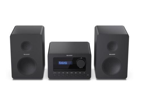 Аудио система Sharp Audio Systems XL-B514(BK), HI-FI MICRO SYSTEM, 40W (peak), FM radio with RDS,  Bluetooth v5.0, CD player, USB MP3 playback, 3.5mm Headphone jack / line-out, wooden speaker, Black