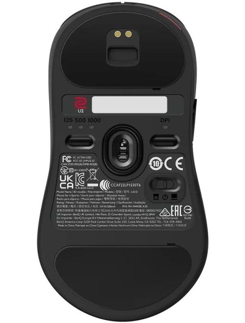 Мишка BenQ ZOWIE U2 Wireless Mouse For Esports, Size M, 60g, up to 1000 Hz, up to 3200 DPI, Symmetrical design, Inward-curved on both sides for agility during multi-angle movement, Wireless design w/enhanced receiver, Driverless, plug and play