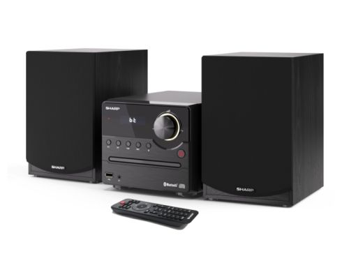 Аудио система Sharp Audio Systems XL-B512(BK), HI-FI MICRO SYSTEM, 45W total max power output, FM PLL tuner, Bluetooth v5.0, CD player, USB, 3.5mm Aux-in / line-in, wooden speaker, Black