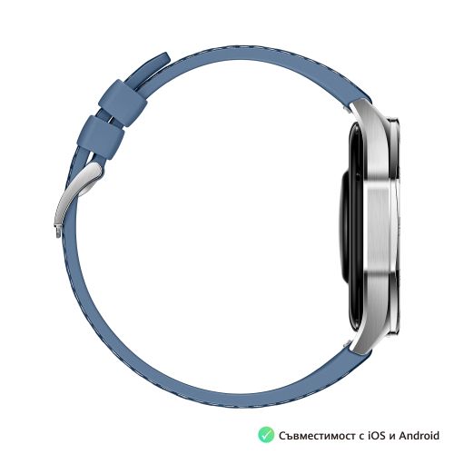 Часовник Huawei Watch GT5  Vili-B19W, 1.43", Amoled 466x466 PPI 326, BT5.2 BLE/BR/EDR, 5ATM, 524mAh, Screenshot sharing, support message input, message notifications, Battery life up to 14 days, Compatible with iOS and Android devices, Blue Woven