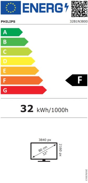 Монитор Philips 32B1N3800, 31.5" VA WLED, 3840x2160@60Hz, 4ms GtG, 350cd m/2, 3500:1, 50M:1 DCR, Adaptive Sync, FlickerFree, LowBlue Mode, 3Wx2, Tilt, Height Adjust, Pivot, Swivel, 2xHDMI, DP, USB hub