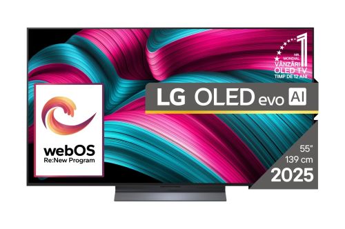 Телевизор LG OLED55C51LA, 55" UHD OLED evo, 4K (3840 x 2160), DVB-C/T2/S2, Full Cinema Screnn, Alpha 9 AI 4K Gen8, 120Hz Native (VRR 144Hz), ThinQ AI, HDR10, VRR, NVIDIA G-SYNC, AMD FreeSync, Dolby Vision, Dolby Atmos, Wi-Fi 6, Bluetooth, HDMI, USB, Airpl