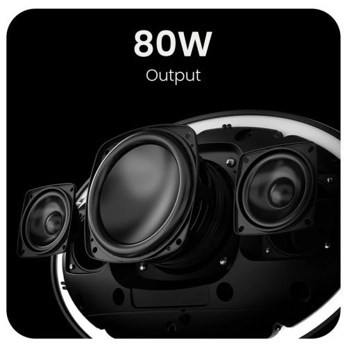 Тонколони HiFuture ORBIT Black, 80W Output (Max.power), Built-in Powerful DSP with DynaBoost Technology, Pair to Stereo Sound System (TWS Mode), Wireless 5.4, Orbit Lighting, Aluminum Elegance, Up to 8 Hours Playtime, Support Extension Media Player, Conne