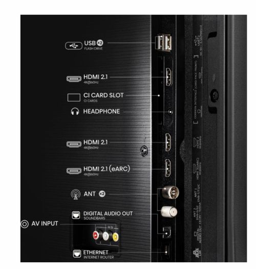 Телевизор Hisense 50" E7Q, 4K Ultra HD 3840x2160, QLED, Quantum Dot, HDR 10+, HLG, Dolby Vision, DTS Virtual X, Smart TV, WiFi, Light Sensor, BT, Anyview Cast, 3xHDMI, 2xUSB, LAN, CI+, DVB-T2/C/S2, Black