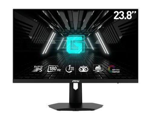 Монитор MSI G244F E2 Esports Gaming Monitor, 23.8", 1ms, 180Hz Rapid IPS, 1920x1080, Adaptive-Sync, Night Vision, Anti-Flicker, Less Blue Light Pro, Console Mode, 300nits AG, 16.7M, 1000:1, DP(1.2a), 2xHDMI(2.0b), Earphone out, Tilt, VESA 75, Black, 4.2kg
