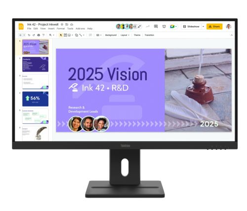 Монитор Lenovo ThinkVision E27Q-40 27" IPS, WLED, 2560x1440, 16:9, 100Hz, 4ms, 350 cd/m2, 1500:1, Speakers 2Wx2, HDMI, DP, Tilt, Swivel, Pivot, Height Adjust Stand