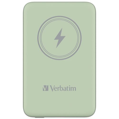 Външна батерия Verbatim MCP-10GN Power Pack 10000 mAh with UBS-C PD 20W / Magnetic Wireless Charging 15W Green
