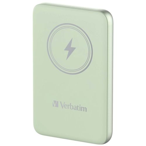 Външна батерия Verbatim MCP-10GN Power Pack 10000 mAh with UBS-C PD 20W / Magnetic Wireless Charging 15W Green