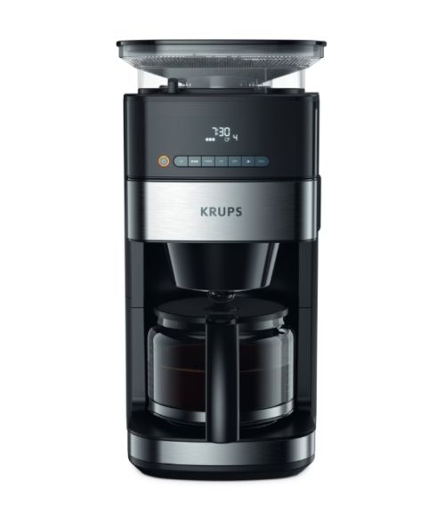 Кафемашина Krups KM832810 Grind & Brew, metalic grinder, 3 grinding settings, digital display, timer, 1.25L