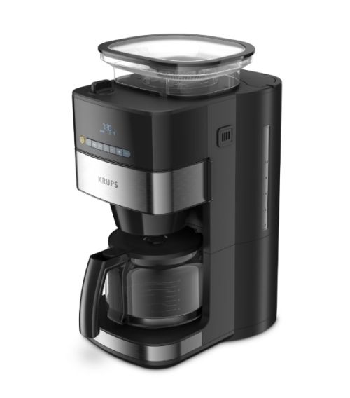 Кафемашина Krups KM832810 Grind & Brew, metalic grinder, 3 grinding settings, digital display, timer, 1.25L