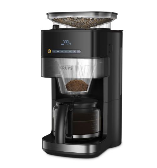 Кафемашина Krups KM832810 Grind & Brew, metalic grinder, 3 grinding settings, digital display, timer, 1.25L