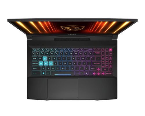 Лаптоп MSI Katana 15 HX B14WEK, i5-14450HX (10C/16T 6P+ 4E, up to 4.8Ghz), NVIDIA GeForce RTX 5050 8GB GDDR7 440 AI TOPS, 15.6" QHD (2560x1440) 165Hz, IPS-Level, 16GB DDR5 2x8 5600MHz, 512GB SSD Gen4x4, Intel WiFi 6E, BT5.3, 4 Zone RGB Kbd, NO OS, 2.4kg