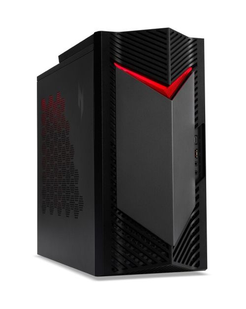 Настолен компютър Acer Nitro N50-656, Intel Core i5-14400F (up to 4.70GHz, 20MB), 32GB DDR5 5600MHz (2*16GB), 1TB SSD 1*M.2 free, GeForce RTX 5060 8GB GDDR7, No DVD, 3* USB 3.2, Type-C, 4*USB.2.0, Mic.&Audio jacks, RG-45, GLAN, Wi-Fi AX&BT 5.0, 500W, No O