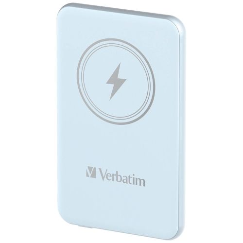 Външна батерия Verbatim MCP-5BE Power Pack 5000 mAh with UBS-C PD 20W / Magnetic Wireless Charging 15W Blue