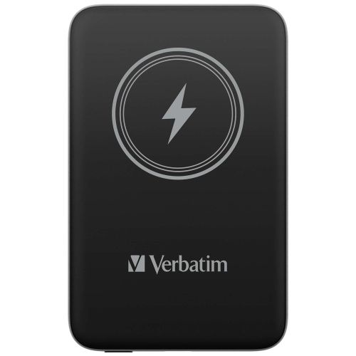 Външна батерия Verbatim MCP-10BK Power Pack 10000 mAh with UBS-C PD 20W / Magnetic Wireless Charging 15W Black
