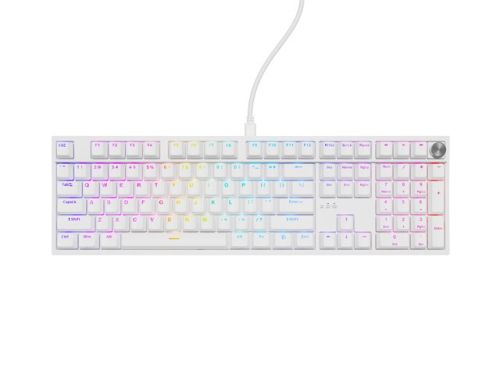 Клавиатура Genesis Mechanical Gaming Keyboard Thor 404 White RGB Backlight Gateron Peach Silent, US Layout