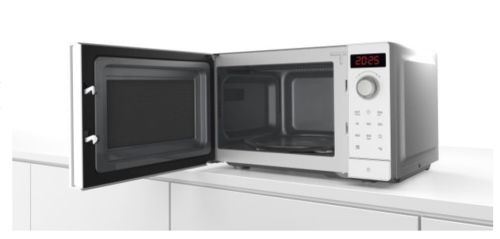 Микровълнова печка Bosch FFL023MW0, SER2, Freestanding microwave, 800 W, 20 l, Number of power levels 5, 27 cm glass rotating plate, AutoPilot 7, White