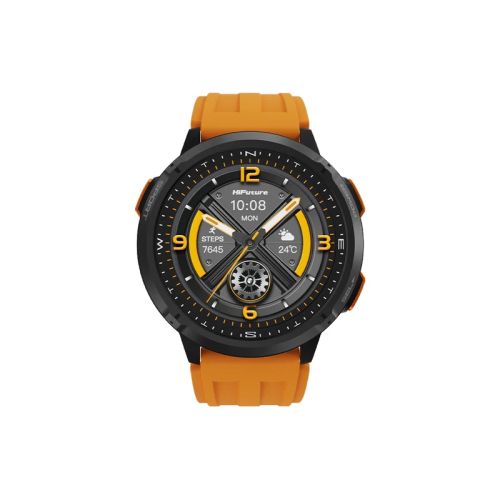 Часовник HiFuture MIX3 Orange, 1.43" AMOLED, 466*466, Powered by Dual Core & Syntra AI, Bluetooth Call, 3ATM Waterproof, Compass & Altimeter, 24/7 True Heart Rate & Blood Oxygen Sensor, Up to 10 days daily use