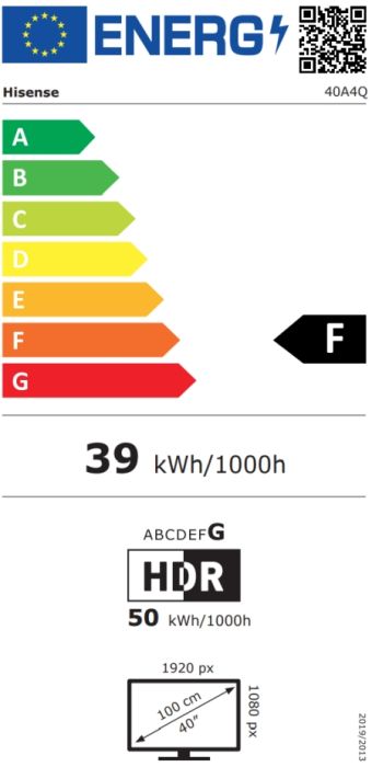 Телевизор Hisense 40" A4Q, Full HD 1920x1080, DLED, HDR, HLG, DTS HD, Smart TV, WiFi, WiFi Direct, 2xHDMI, 2xUSB, LAN, CI+, DVB-T2/C/S2, Black