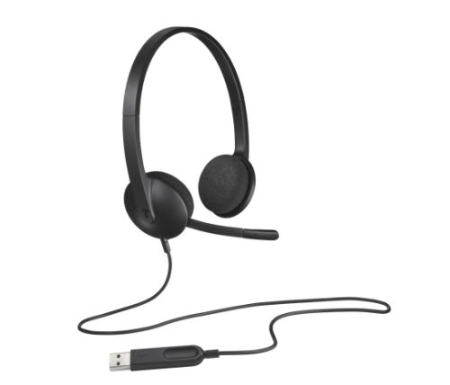 Слушалки Logitech H340 USB Computer Headset, Black