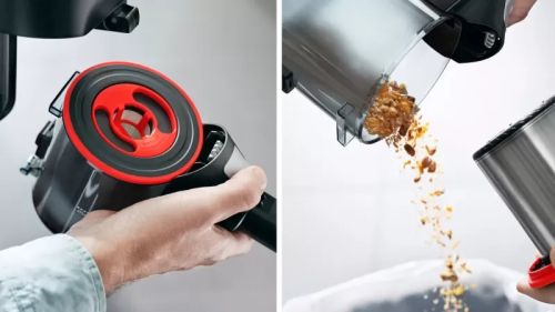 Прахосмукачка Bosch BBS711ANM, Cordless Handstick Vacuum Cleaner, Unlimited 7 ProAnimal, TurboSpin motor, 82 dB(A), 3.0 Ah battery, 18.0V, AllFloor ProAnimal Brush with LED, Red